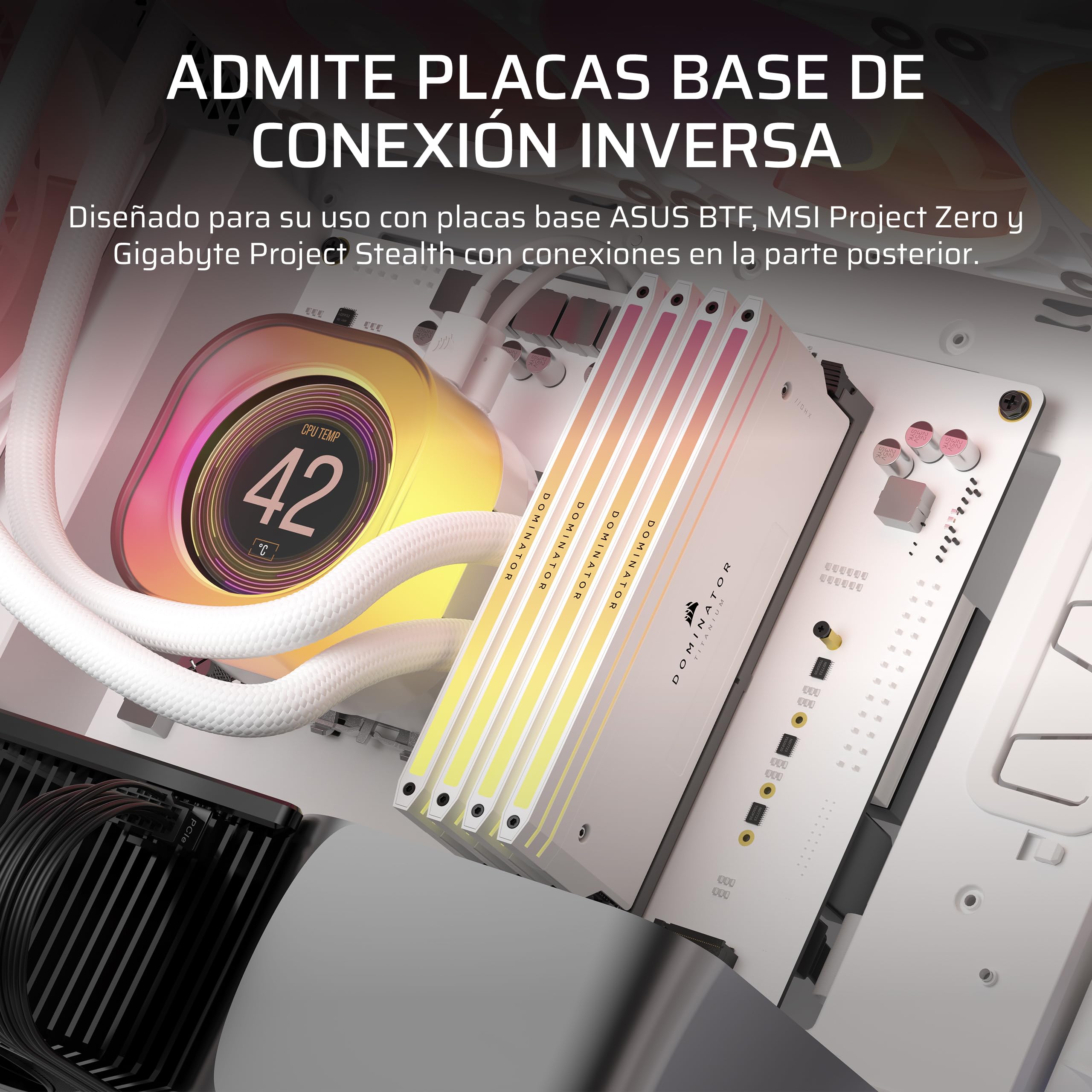 CORSAIR 5000T Caja Mid–Tower ATX para PC – Paneles de Flujo de Aire Frontales y en el Techo extraíbles, Interior Espacioso, ASUS BTF, MSI Project Zero, Gigabyte Project Stealth – Blanco