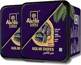 Aladdin Dates Kalmi Dates/Khajoor 800 Grams (400 Grams * Pack of 2)| IML Continer Packed| Rich in Fibre| Naturally Sweet |Naturally Low-Fat Food|Natural Sweetness