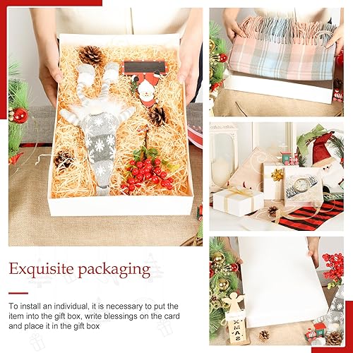 Miniatura 6 de joyhalo Paquete de 24 cajas de regalo con tapas para regalos, cajas de regalo blancas pequeñas y grandes de Navidad a granel para ropa con cinta y