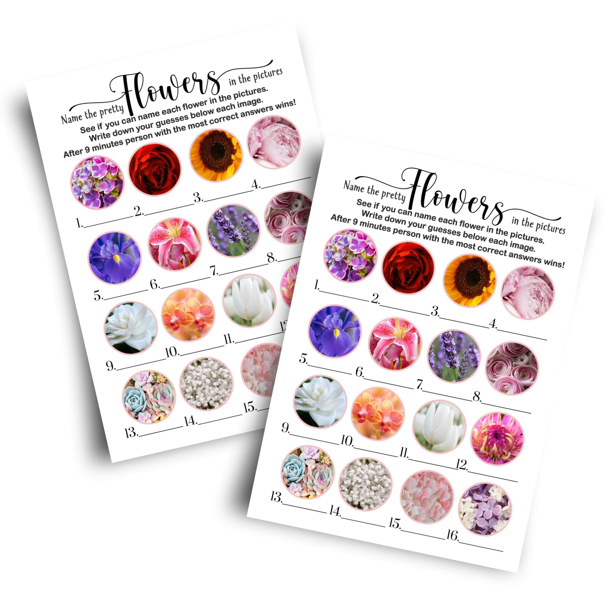 Paper Clever 'Guess The Flowers' Bridal Shower Game – 25 Trivia Cards With Answer Key, Wedding Shower Activity - View #9