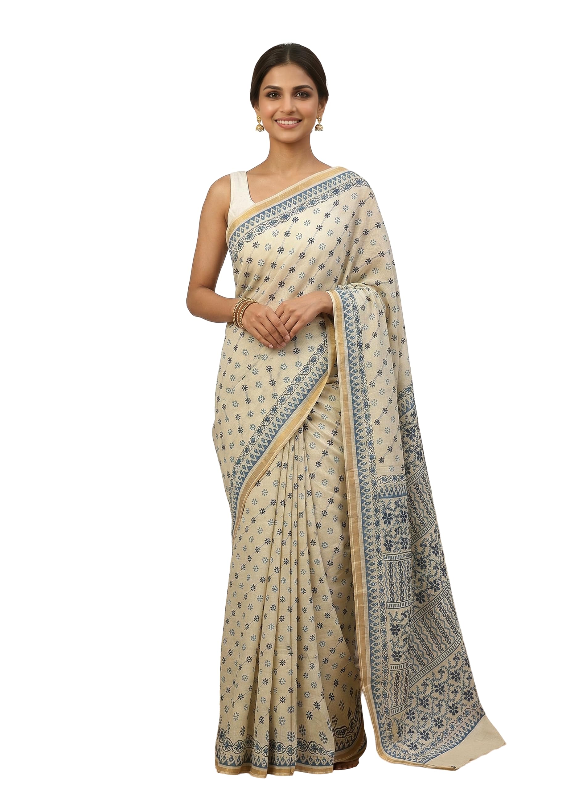 Woven Kantha Handloom Silk Blend Saree - A Timeless Tapestry of Bengal’s Artistry in Luxurious Threads-image-48