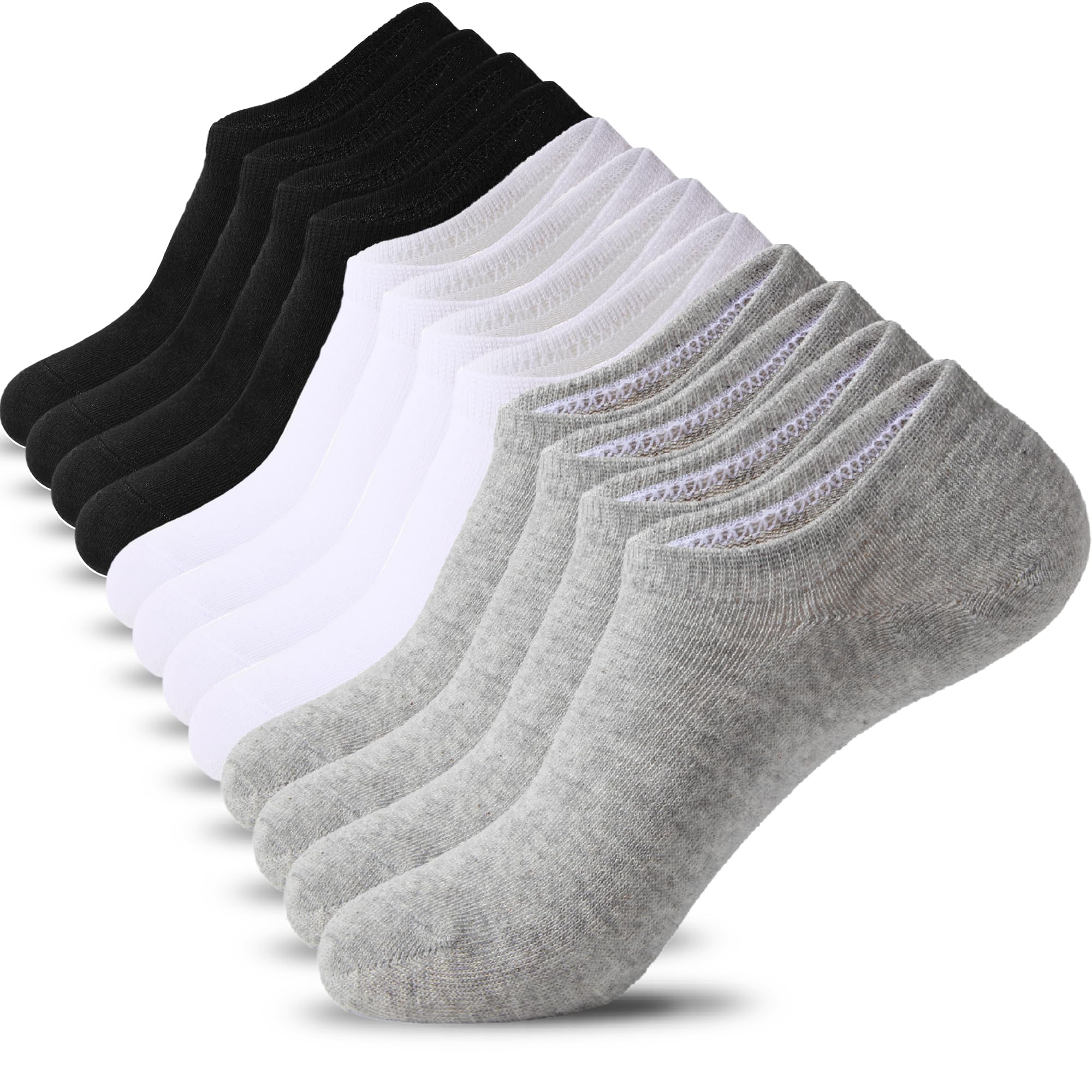 Nroktia 6/10 Pairs Non-Slip No Show Socks Men's & Women's Low-Cut Liners
