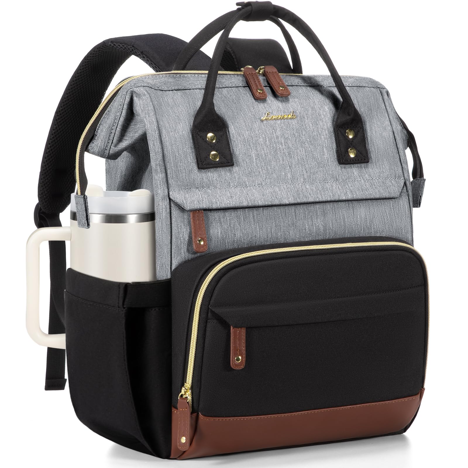 LOVEVOOK Laptop Backpack for Women, 15.6 Inch Work Business Backpacks Purse With Large Capacity, Waterproof Nurse Bag College Bookbag for School, Waterproof Casual Daypack for Travel
