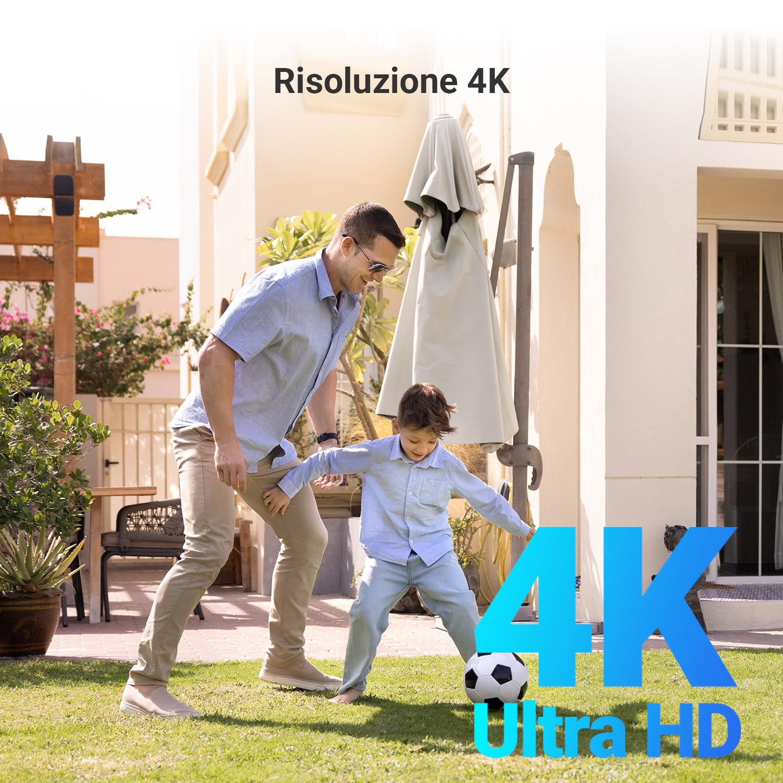 EZVIZ 8MP Telecamera WiFi Senza Fili per Esterni con Pannello Solare da 5W, Rilevamento di Persone/Veicoli, Telecamera Solare per Esterni a 360°, Modalità AOV, Difesa Attiva, CB8 Pro 4K Kit