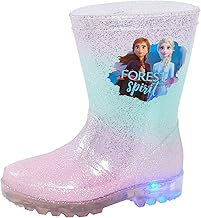Disney Botas de agua de lluvia con luz para niñas de Frozen 2 [Elsa Anna con luces intermitentes para nieve]