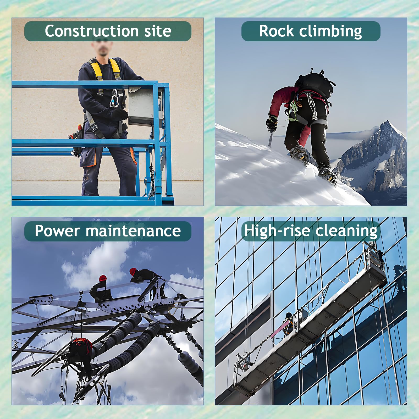 Harnais de Securite Anti Chute Toiture, 150 kg Dispositif Antichute a Rappel Automatique 10m/15m/20m, Stop Chute Toiture à Rappel Automatique avec Crochet Rotation(Jaune,10 Mètres)