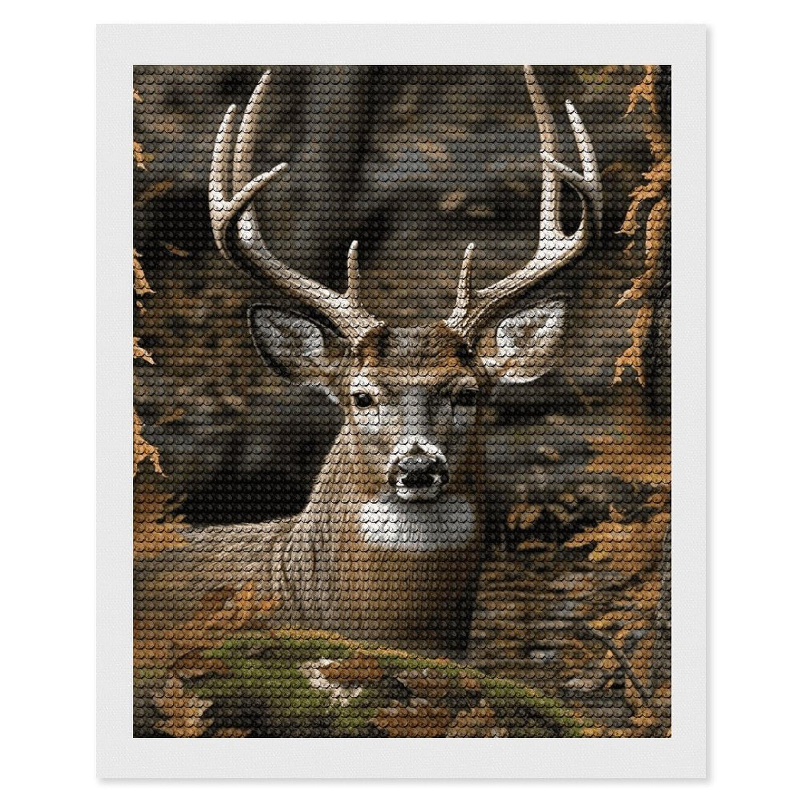 DWVTSLH Camouflage Deer Diamond Painting Kits for Adults, Personalized Diamond Photo Art Full Drill, DIY 5D Diamond Art Painting Kits for Beginners, Home Wall Decor 16"x20"