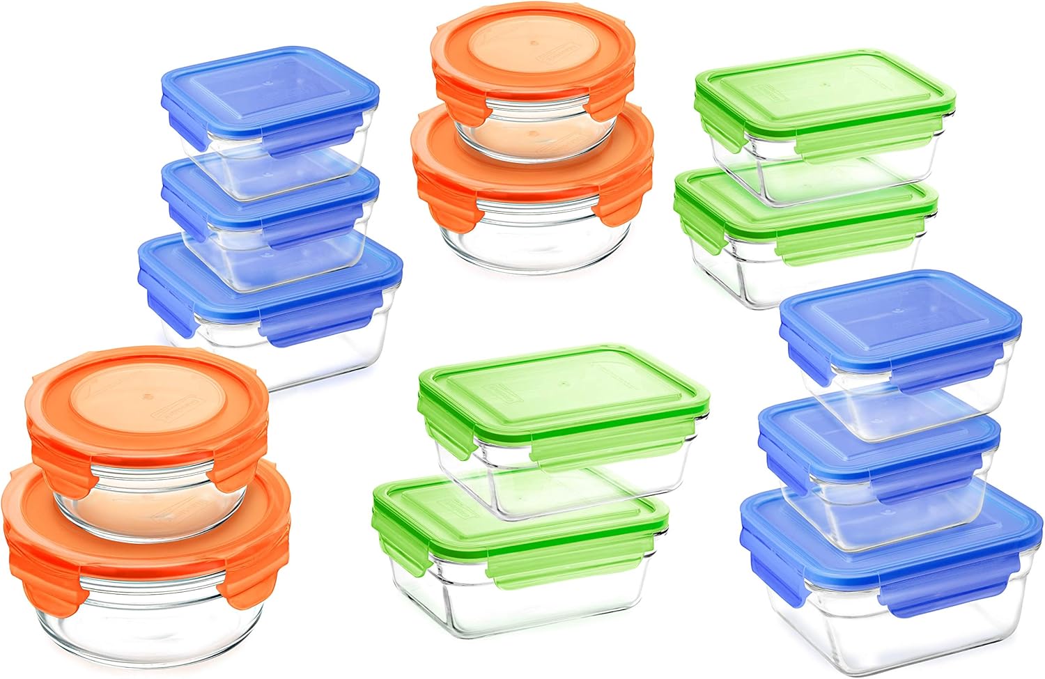 Glasslock Airtight Spill Proof Food Storage Containers 28pc Set