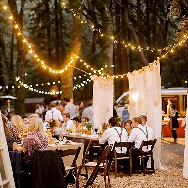 GLUROO 30M Catene Luminose LED G40 Luci a Festone per Esterni Lampadine Plastica Infrangibili, Impermeabili con 50+2 Lampadine per Giardino Esterno, Veranda, Cortile, Bistrot - 5