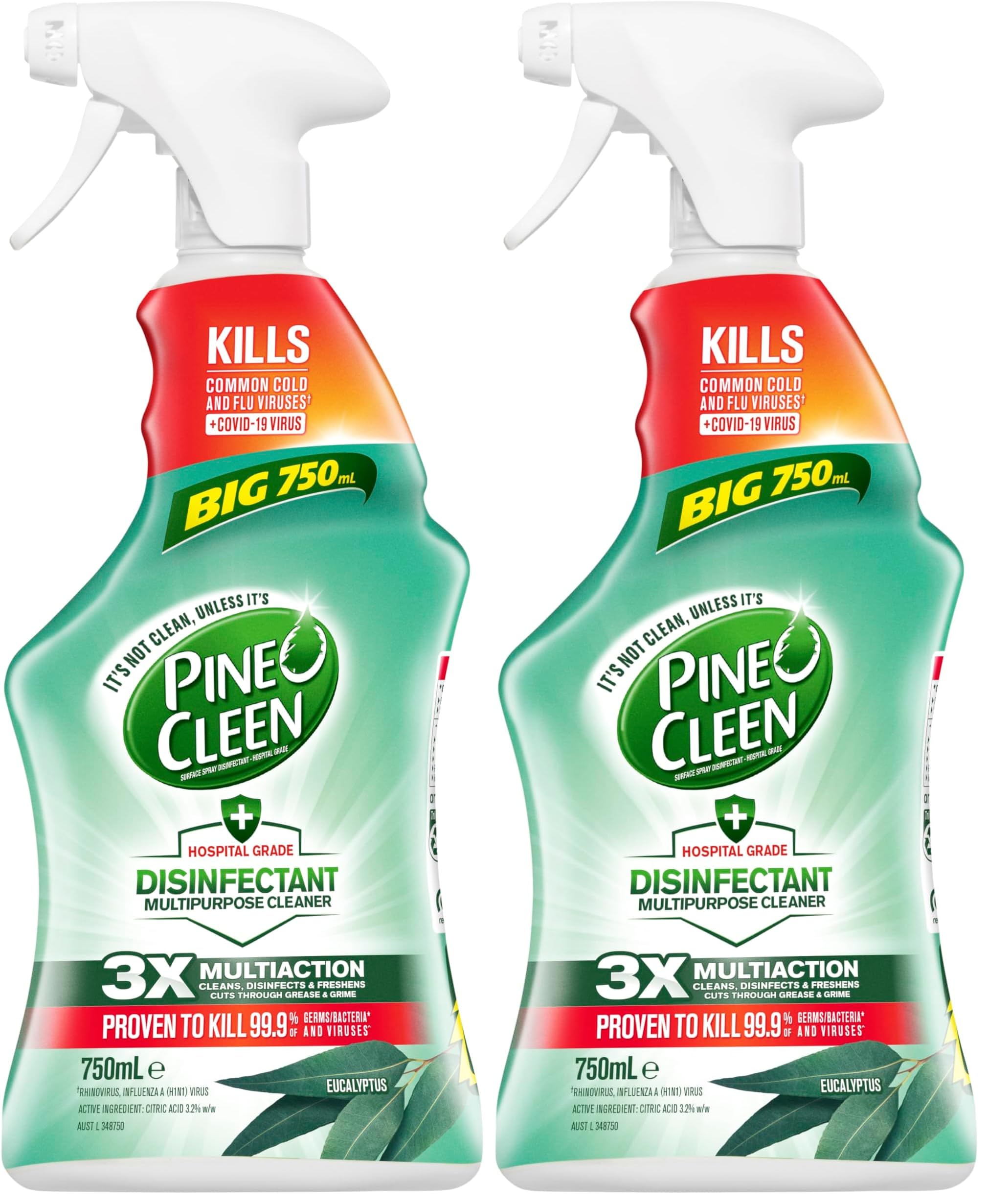 Pine O Cleen Eucalyptus Disinfectant Trigger Spray 750mL (Pack of 2)