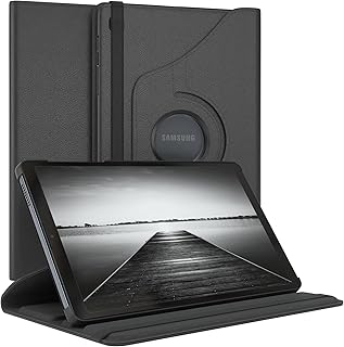 حافظة حماية لجهاز تابلت سامسونج جالكسي تاب A7 لايت مقاس 8 انش من ايزي كيس ، ذكية قابلة للدوران 360 درجة مع وظيفة الحامل جلد صناعي اسود