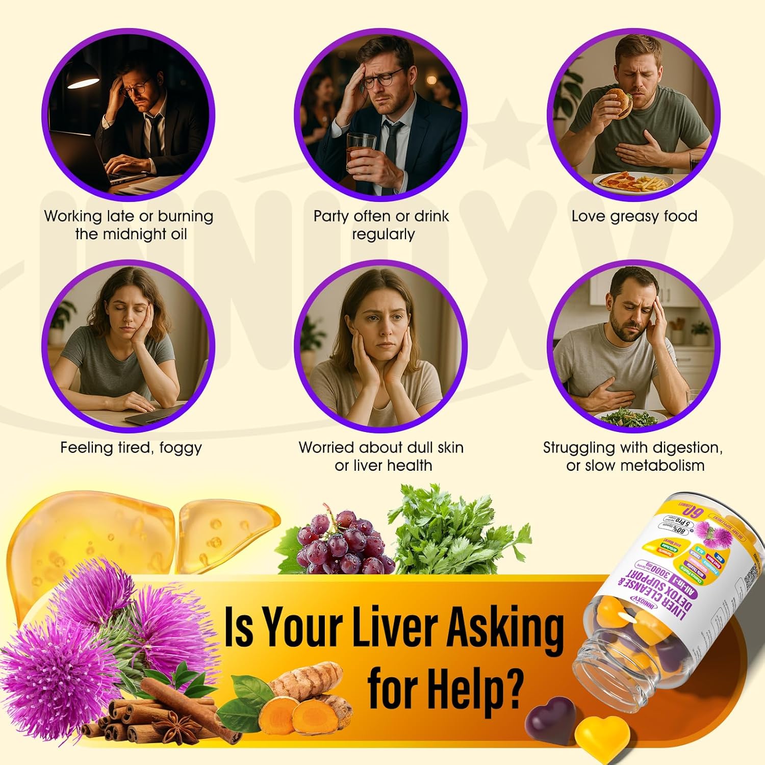 Liver Cleanse Detox & Repair Gummies - 29-in-1 1500mg Milk Thistle Supplement with Beetroot Dandelion Artichoke, Vegan Gummy with NAC TUDCA Vitamins Supports Immune, Boosts Energy, Gut Health, 60 ct - Image 7