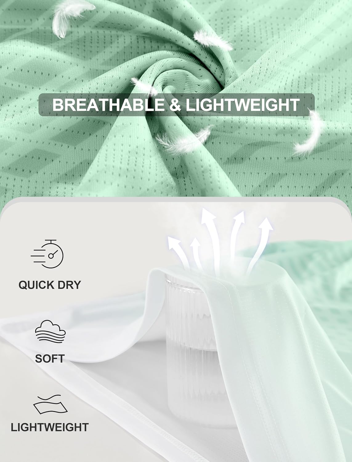 Men's Athletic Running T-Shirts Quick Dry Gym Workout Shirts Moisture Wicking Short-Sleeve Lightweight Sports Tee Tops - Image 3