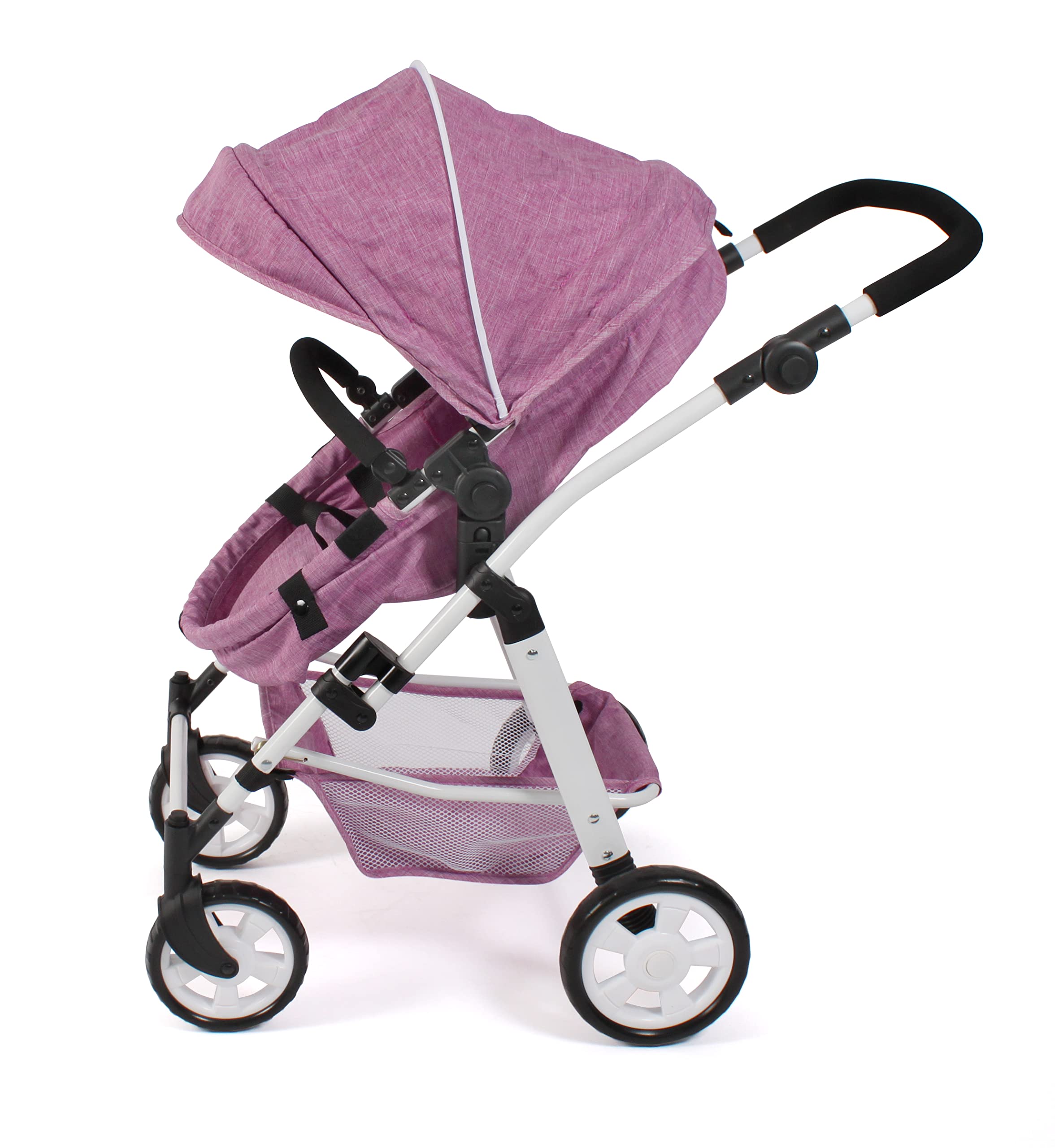 Bayer Chic 2000 Cochecito Lola Para Muñecas – Joggy De 3 Ruedas Con Capota Y Cinturón, Altura Ajustable, Para Muñecas De Hasta 50 Cm