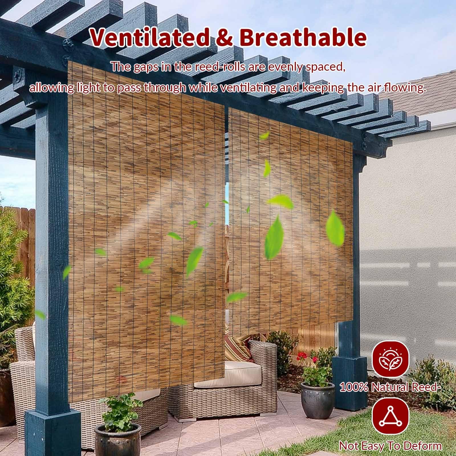 Questo Rotolo di Recinzione in bambù Ecologico da 110x300 cm (43x118 Pollici) - bambù Naturale per patii, Gazebo, terrazze e balconi - Barriera Esterna di Facile Installazione
