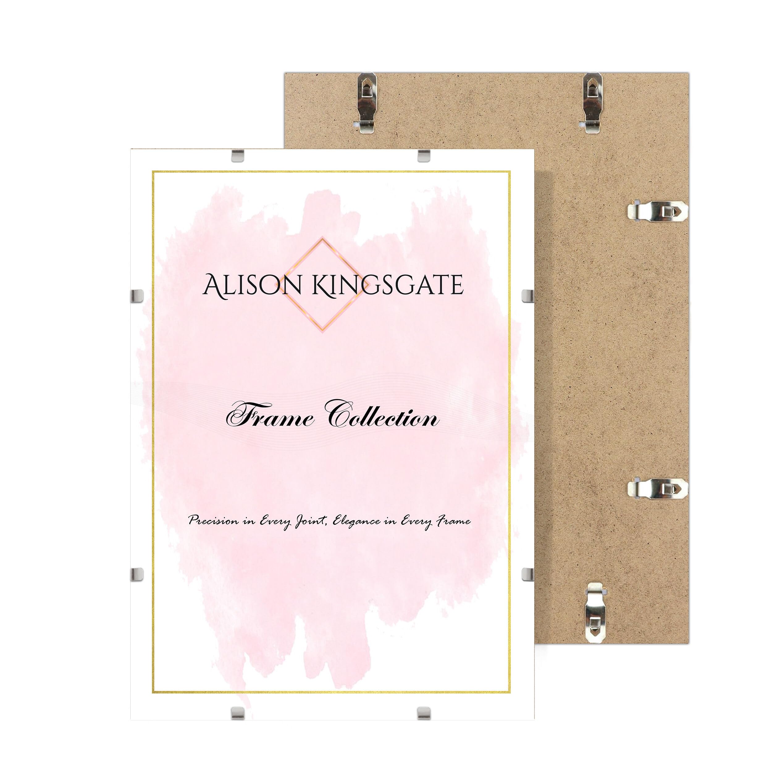 Alison Kingsgate 20X18 Clip Frames Frameless Picture Frame with Shatter-Resistant Perspex & Sturdy MDF Back Borderless Clip Photo Frame for Posters, Certificates, Art & Wall Decor — image 1