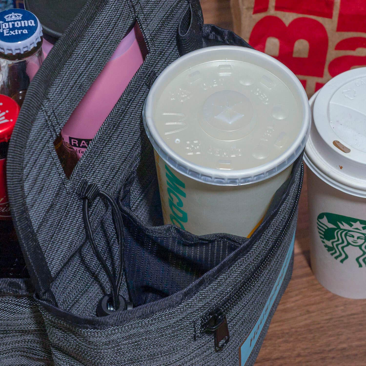 Chеареѕt 🛒 Portable Drink Carrier and Reusable Coffee Cup Holder On-The-go by Haushaeger - Foldable Insulated Travel Beverage Tote Bag with Handle for Delivery - Lightweight (Dark Grey)