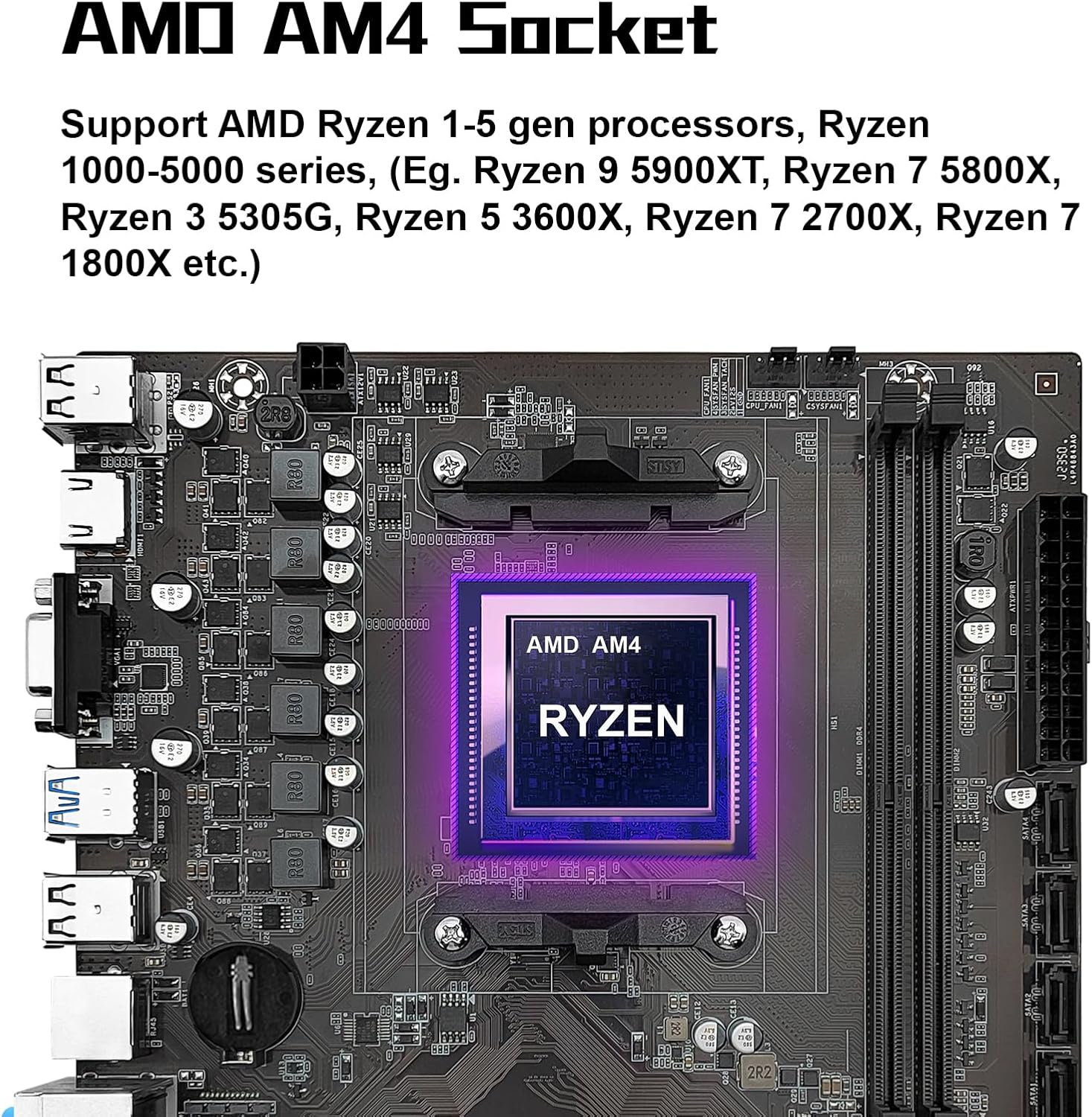 AMD AM4 CPU Socket on MACHINIST B450 Motherboard