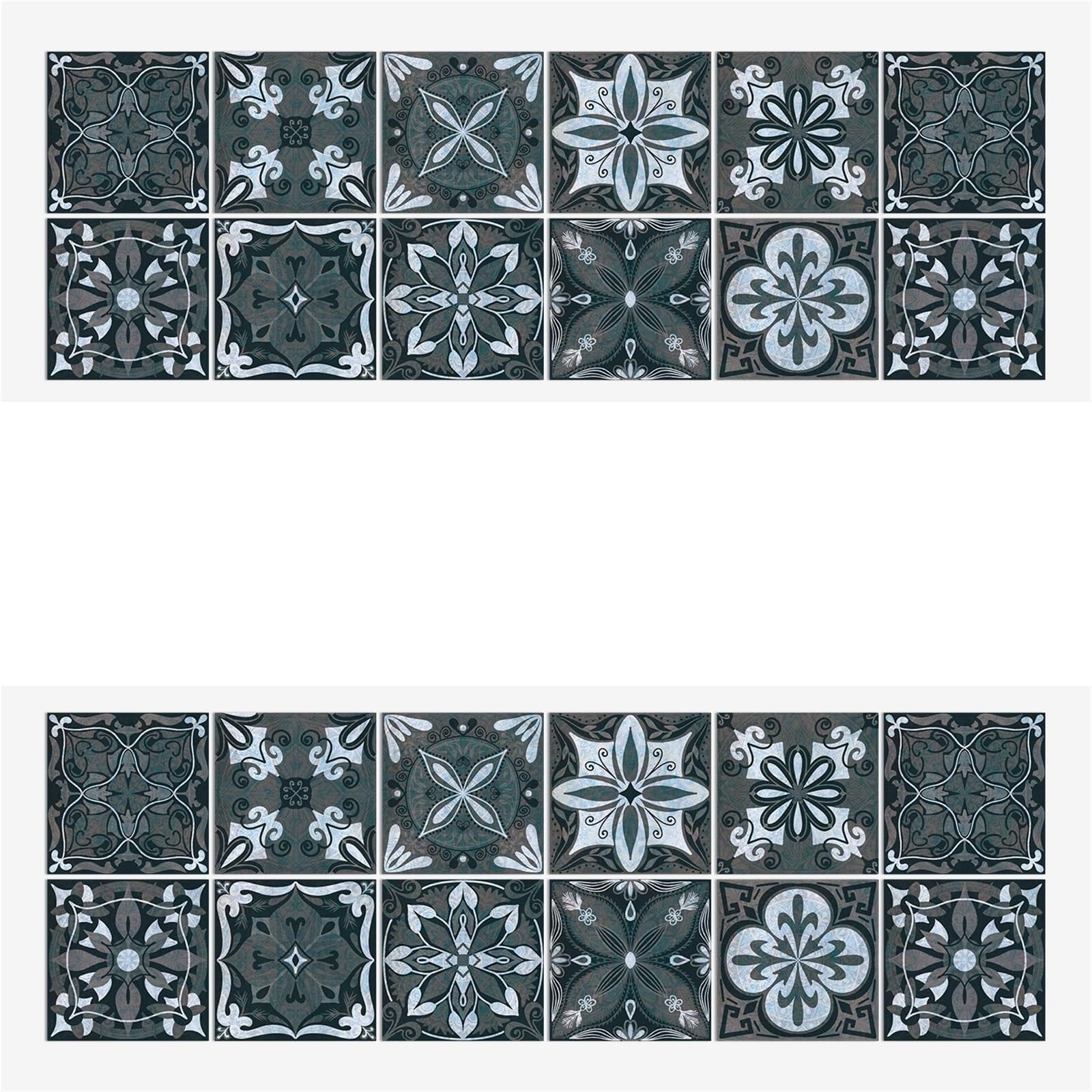 EJvkrbtx Tile Wall Stickers 24pcs Self-Adhesive Removable Multicolor 10-20cm Kitchen Bath(Color 13,15x15cmx24PCS)