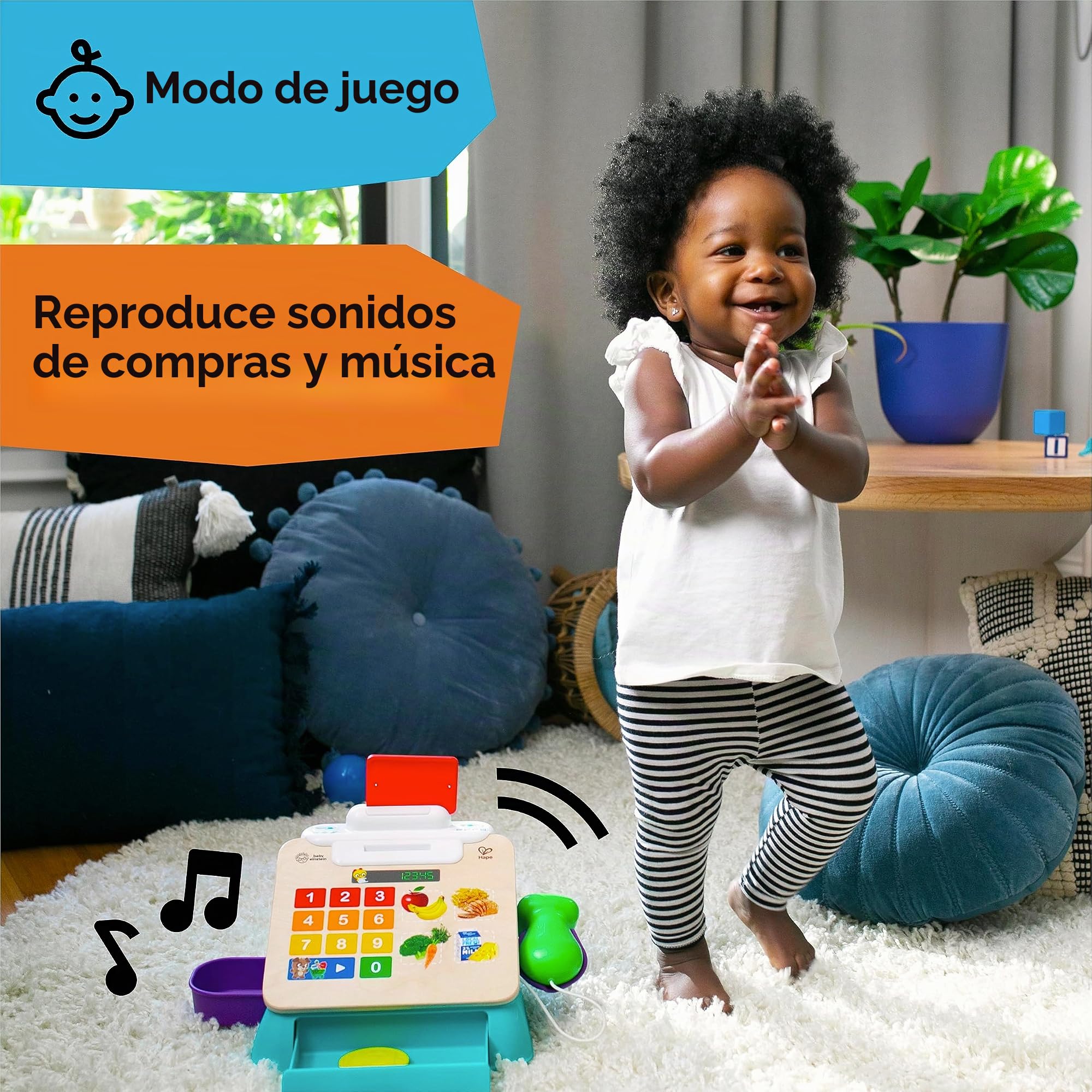 Baby Einstein + Hape Magic Touch Caja registradora de Juguete, con Sonidos Reales y música, a Partir de 9 Meses