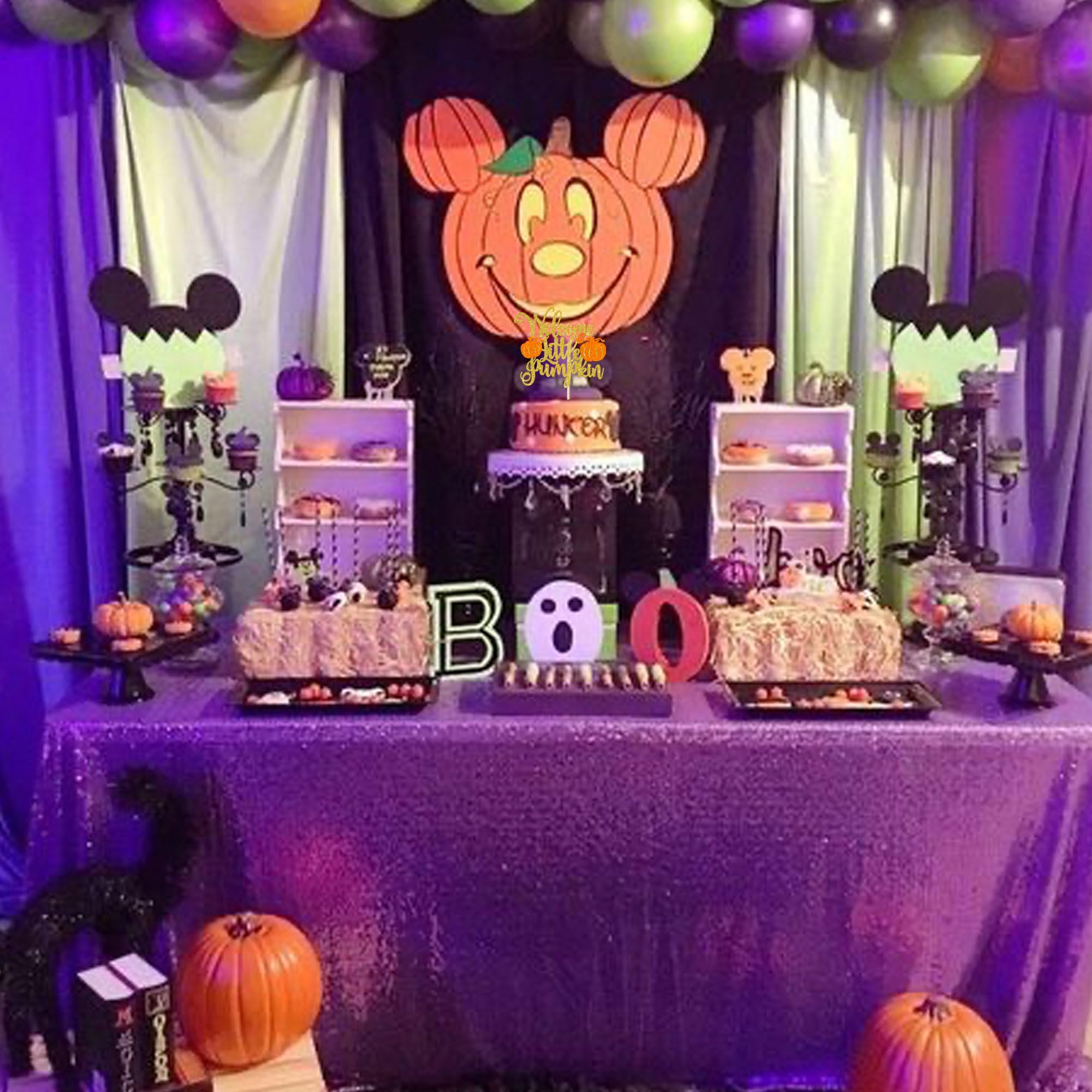 Halloween Kuchen Deko Set - Glitzer Tortenaufleger Mit Kürbissen Und Geistern