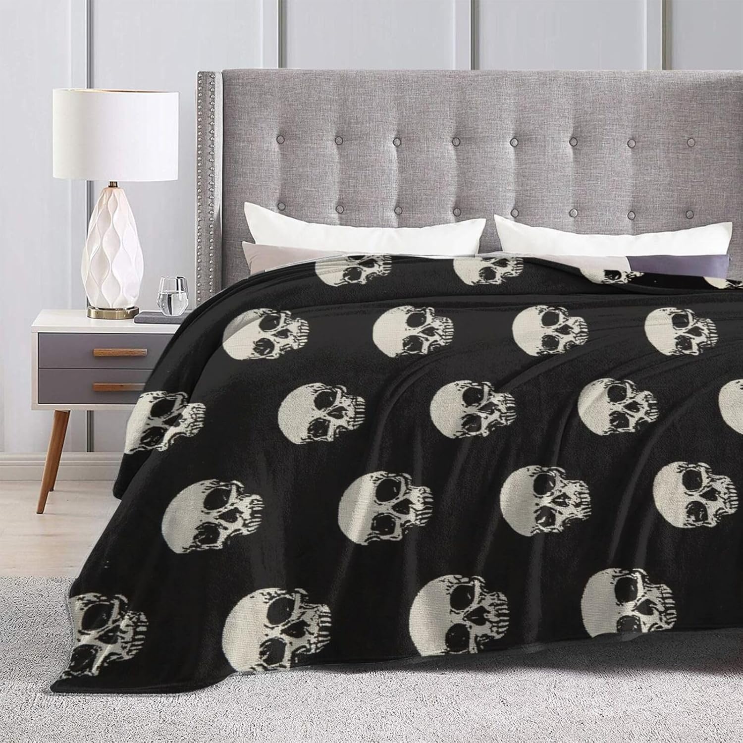 Gothic Skull Blanket, Soft Plush Fleece Throw Blanket - Cozy Warm Stuff Blankets Bedding Skull Gifts for Women Girls Kids Adults 40"X50" - Image 7