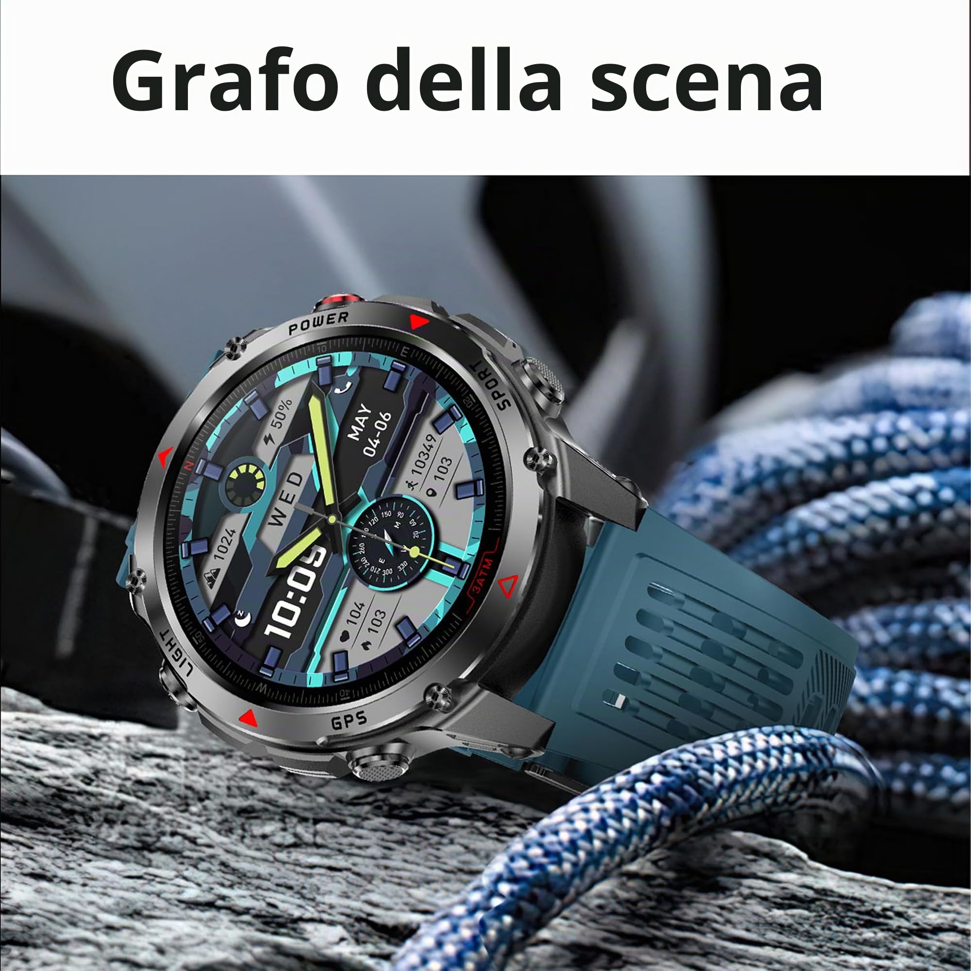 Smartwatch Uomo Chiamata Bluetooth e Risposta Vivavoce, Smart Watch con 1,46 Contapassi Cardiofrequenzimetro 100+ Modalità Sport Notifiche Messaggi Orologio Fitness Tracker per Android iOS (Nero)