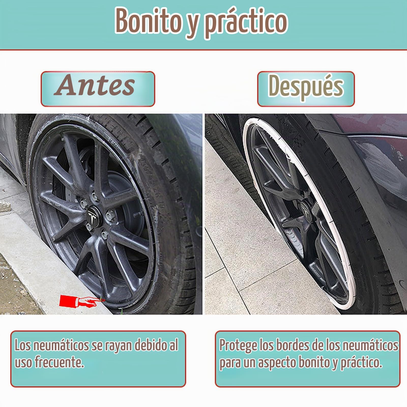 Protectores De Llantas De AleacióN,Protectores de Borde de Nailon para Llantas de aleación,16-21 Pulgadas Protector De Llanta De Coche,Juego de 4,Anti RasguñOs,Aplicable a Todos los Modelos