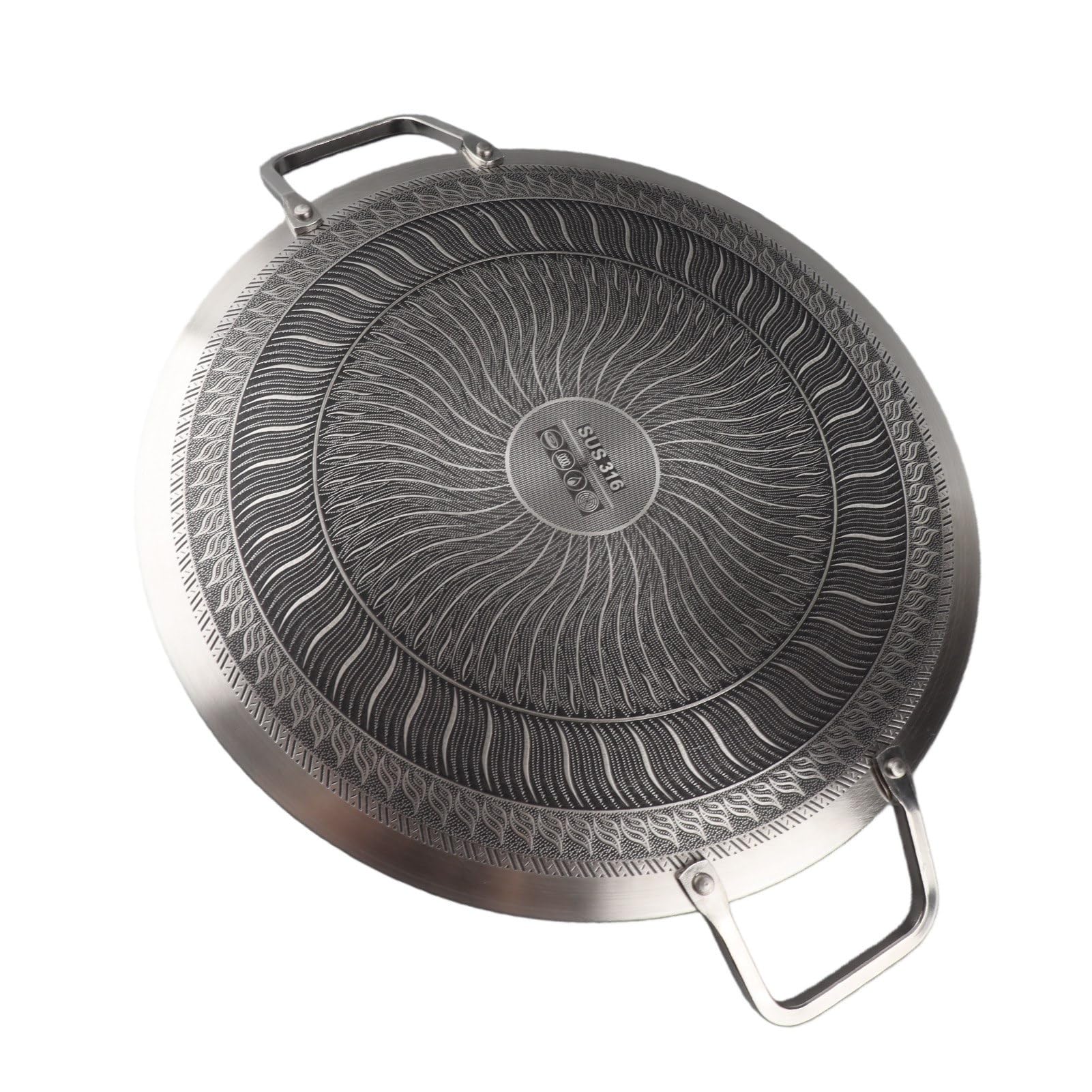 Walmeck Padella per Barbecue Coreana con Tonda in Acciaio Inossidabile