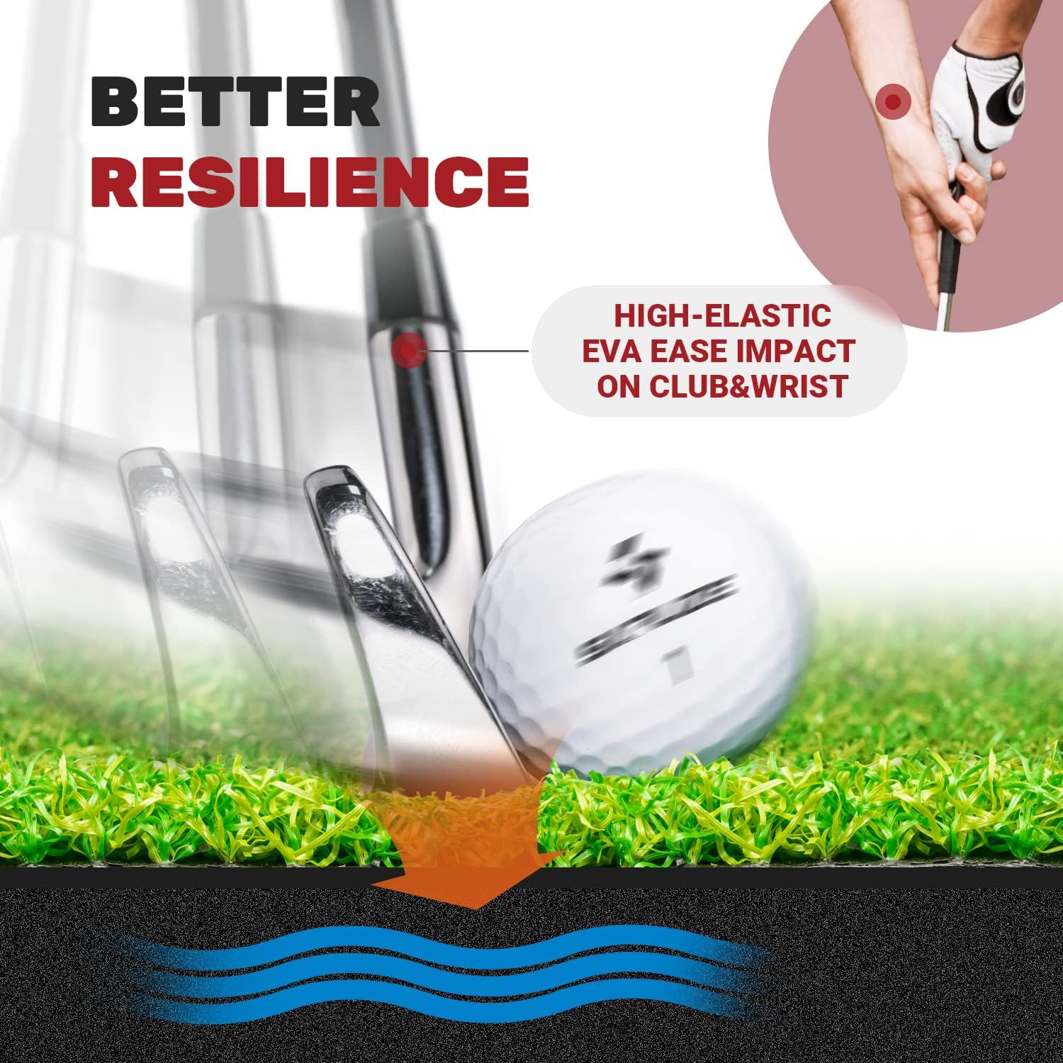 SAPLIZE Foldable Heavy-Duty Golf Hitting Mat with 10mm EVA Backing for Indoor/Outdoor Swing & Chipping, Golf Accessories & Gift for Men & Women