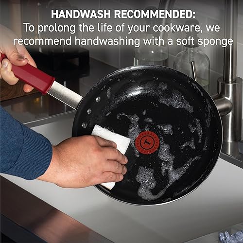 Miniatura 8 de T-Fal Professional VX3 - Juego de utensilios de cocina antiadherentes cepillados con mango de acero inoxidable, 8 piezas, apto para horno 400F,