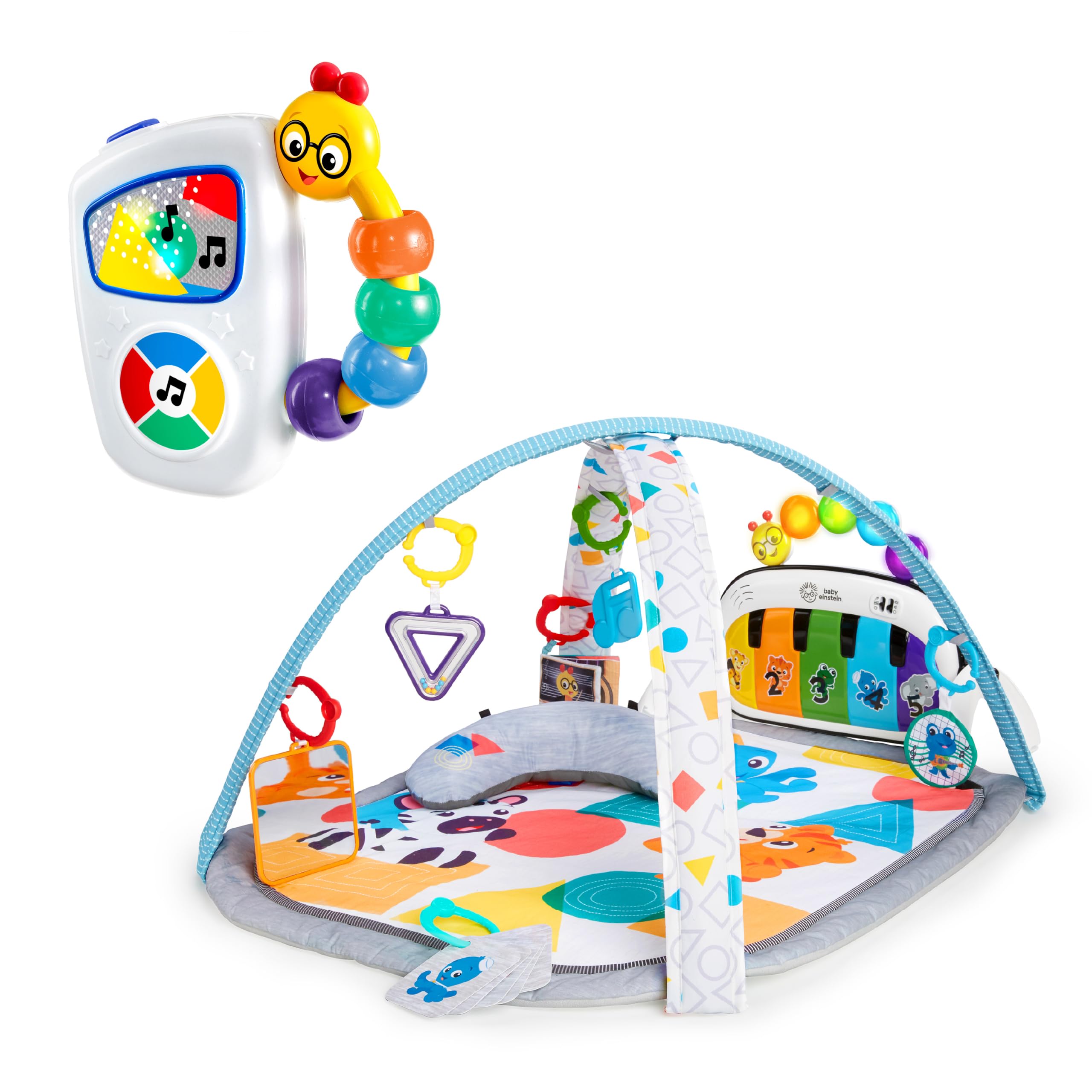 Baby Einstein Tapis d'éveil bébé Kickin Tunes 5-en-1 Découverte Musicale et Linguistique, Jouet Musical Portable, 0 Mois+
