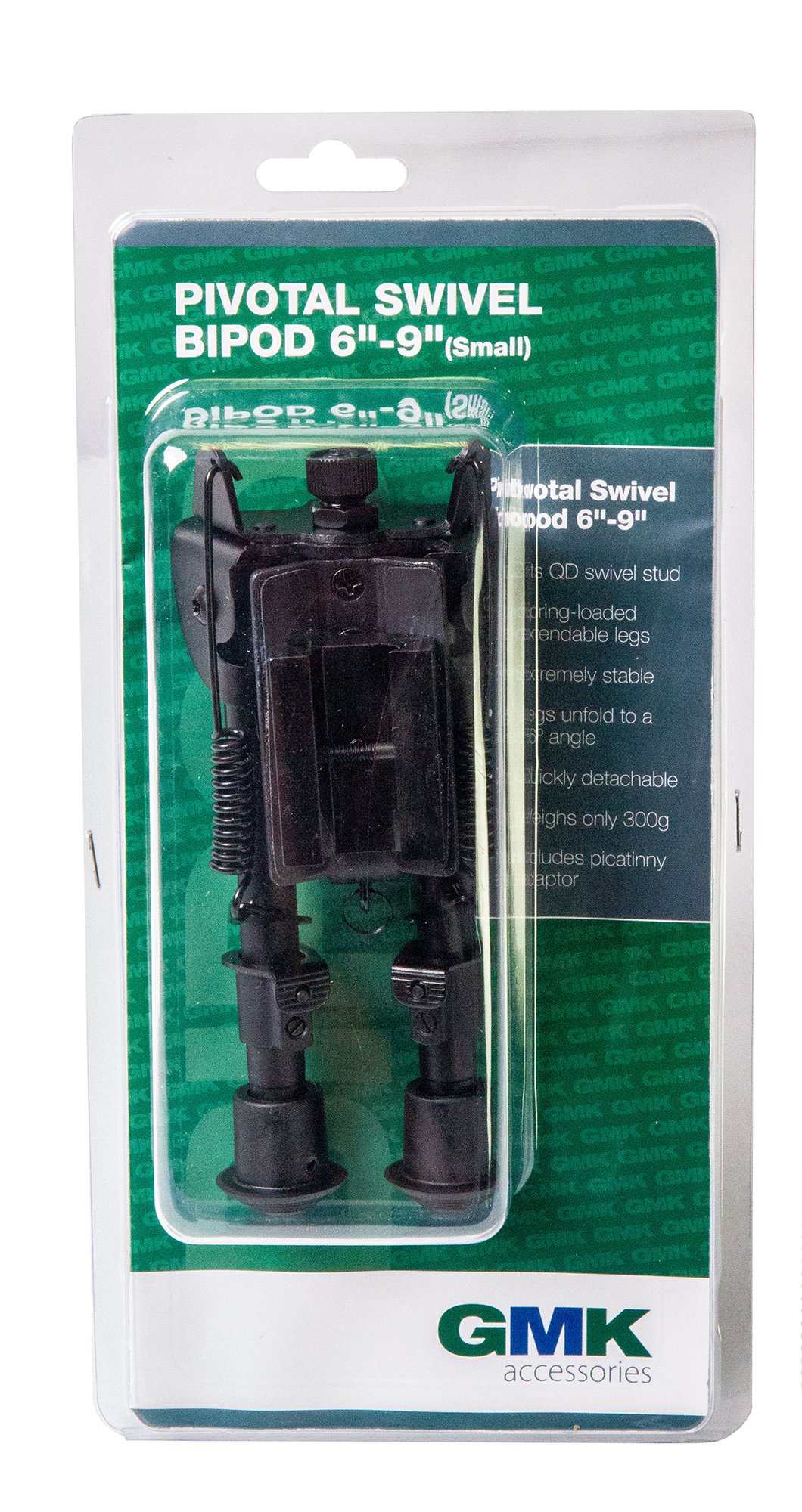 GMK Swivel Adjustable Bi-Pod Spring Loaded Hunting 6-9