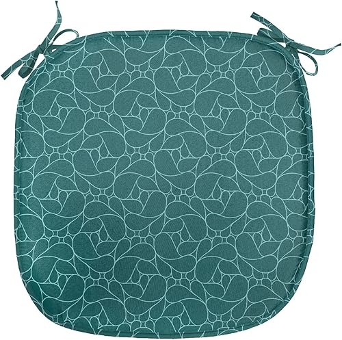 Miniatura 2 de Ambesonne Juego de 4 cojines de asiento para silla, diseño moderno expresionista, diseño de gotas de agua en varios tamaños, acolchado