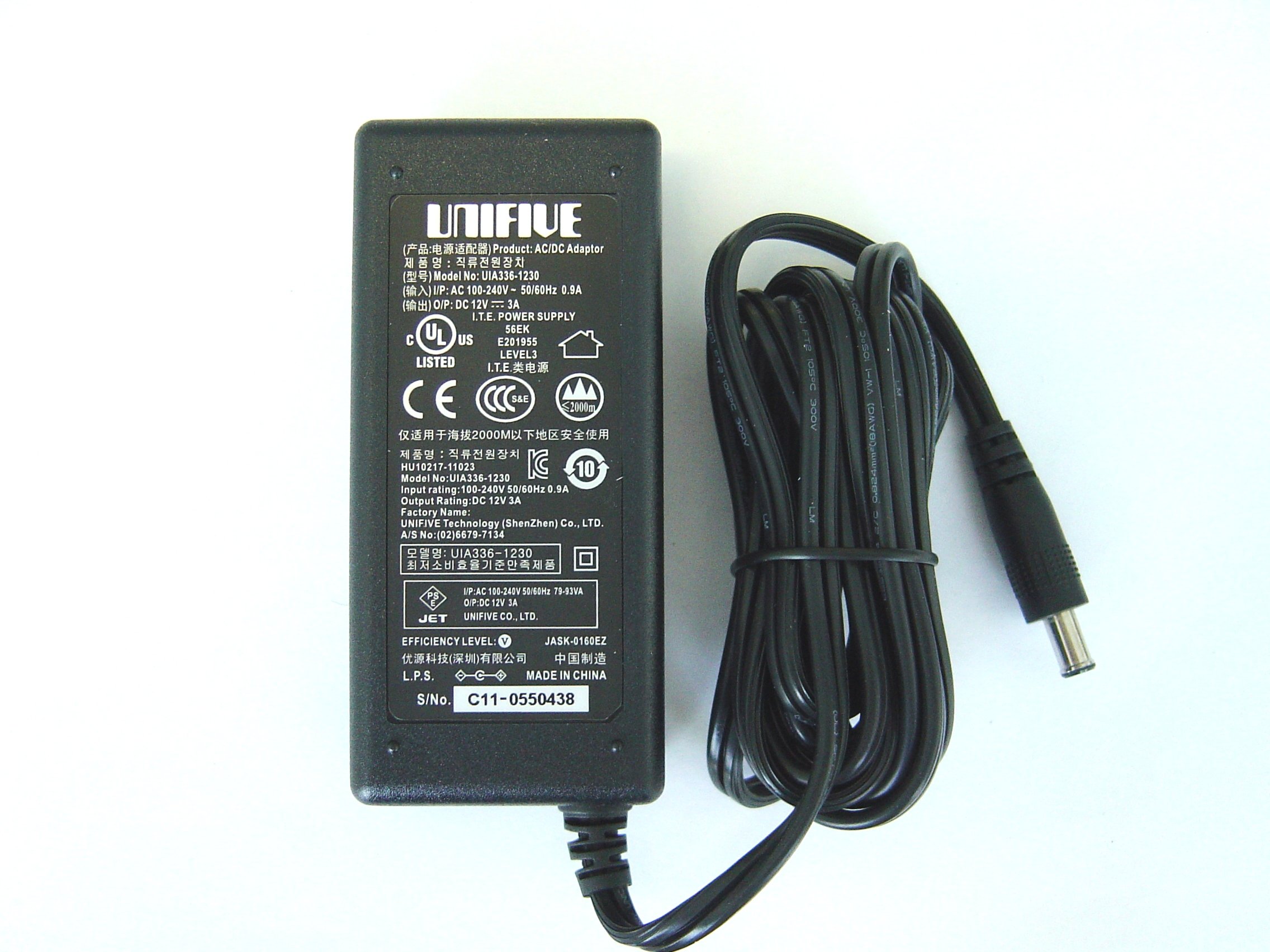 Amazon.co.jp: ユニファイブACアダプター UNI336-1230(EIAJ-4) AC
