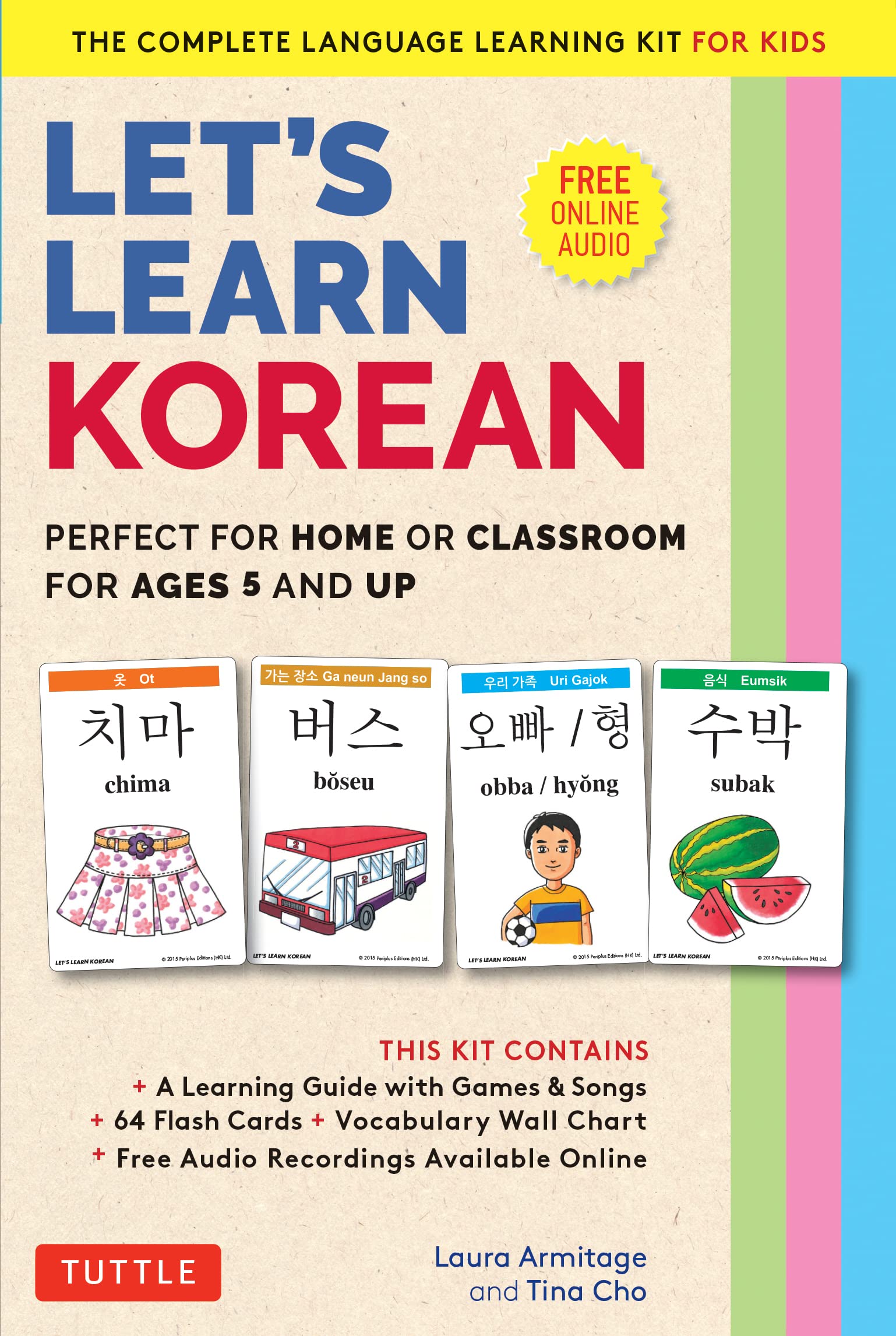 Let's Learn Korean Flash Card Kit: Perfect for Home or Classroom Ages 5 and Up--The Complete Language Learning Kit for Kids (64 Flash Cards, Online Audio Recordings & Poster)