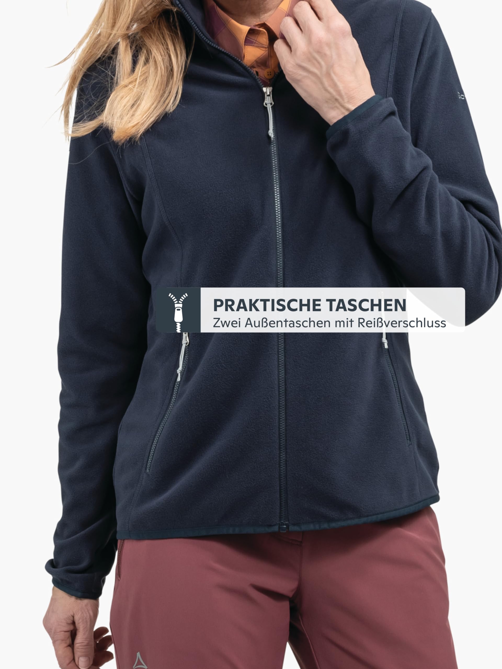 Schöffel Damen Fleece Jk Style Ash WMS, leichte Fleecejacke aus wärmendem Tecnopile, schnelltrocknende Outdoorjacke mit 2-Wege-Stretch