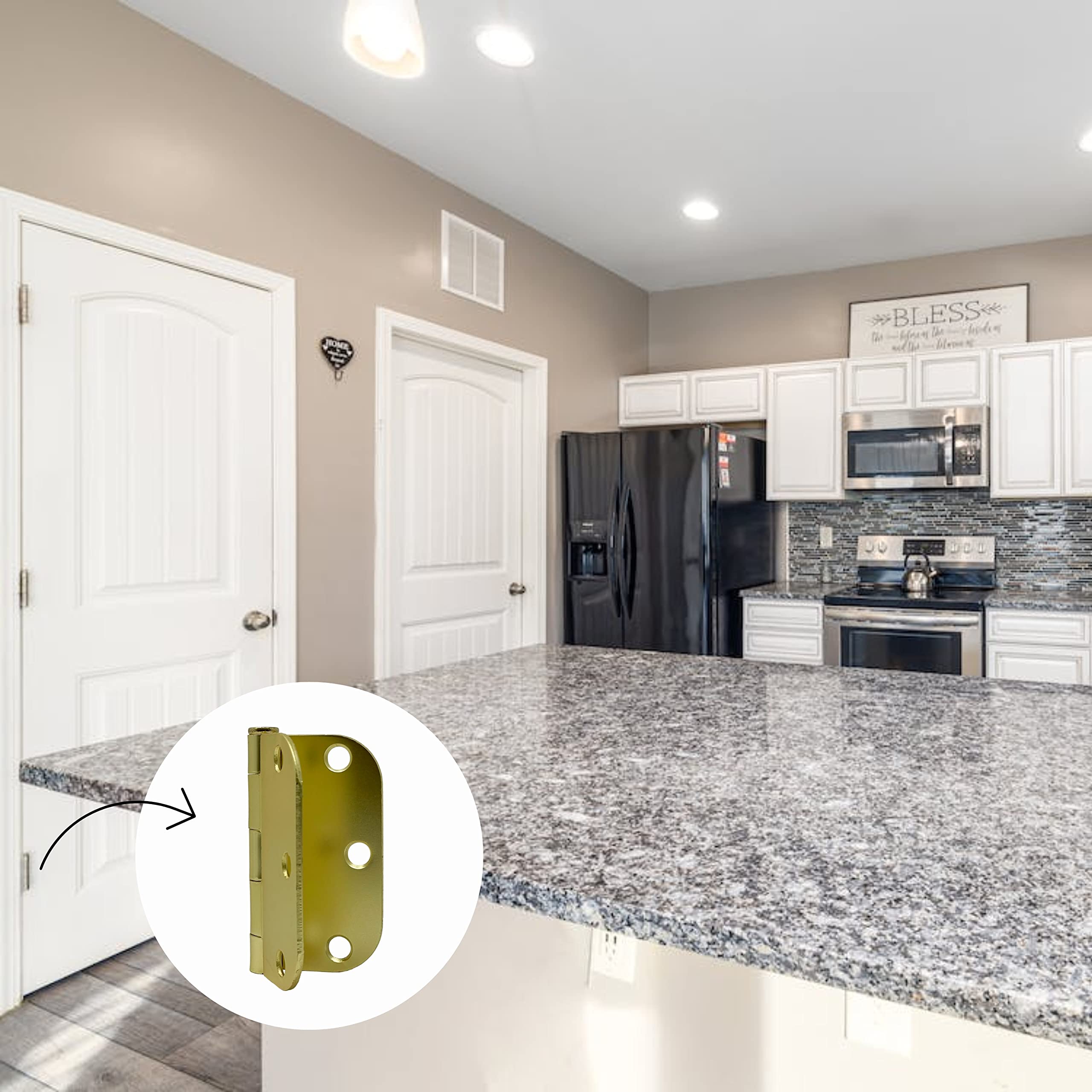 Lot De 2 Paires De Charnières De Porte Intérieures Robustes De 7,6 Cm