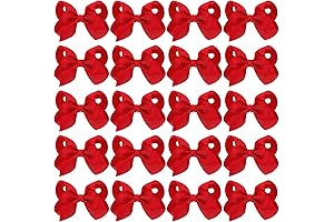 Mini Bright Red Hair Bows with Clips for Girls