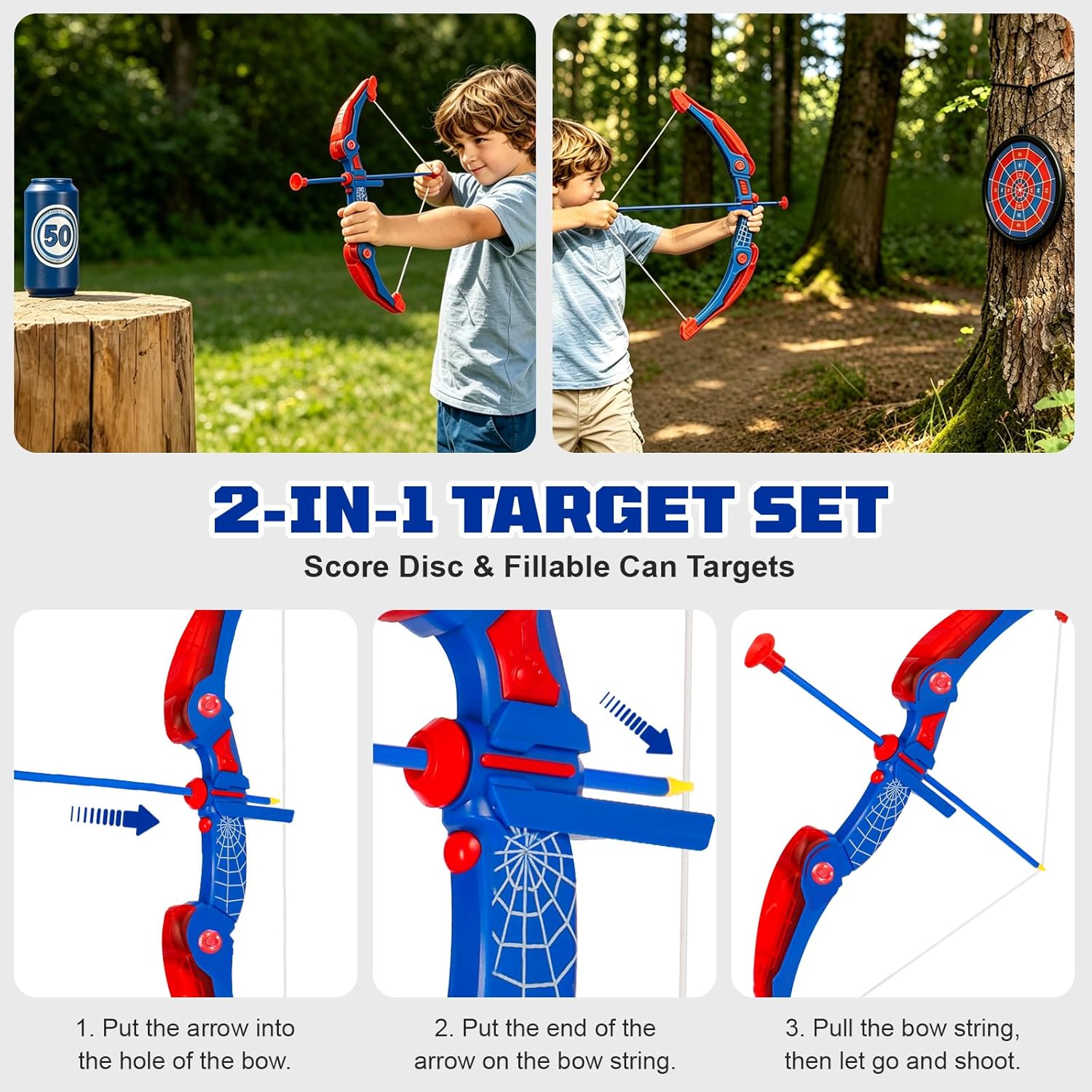 Bow and Arrow Set for Kids, Archery Shooting Set with Led Light Up Bow & 10 Suction Cup Arrows & Arrow Quiver and Target, Outdoor Indoor Sports Game Hunting Toy, Christmas Birthday Gift for Boys Girls