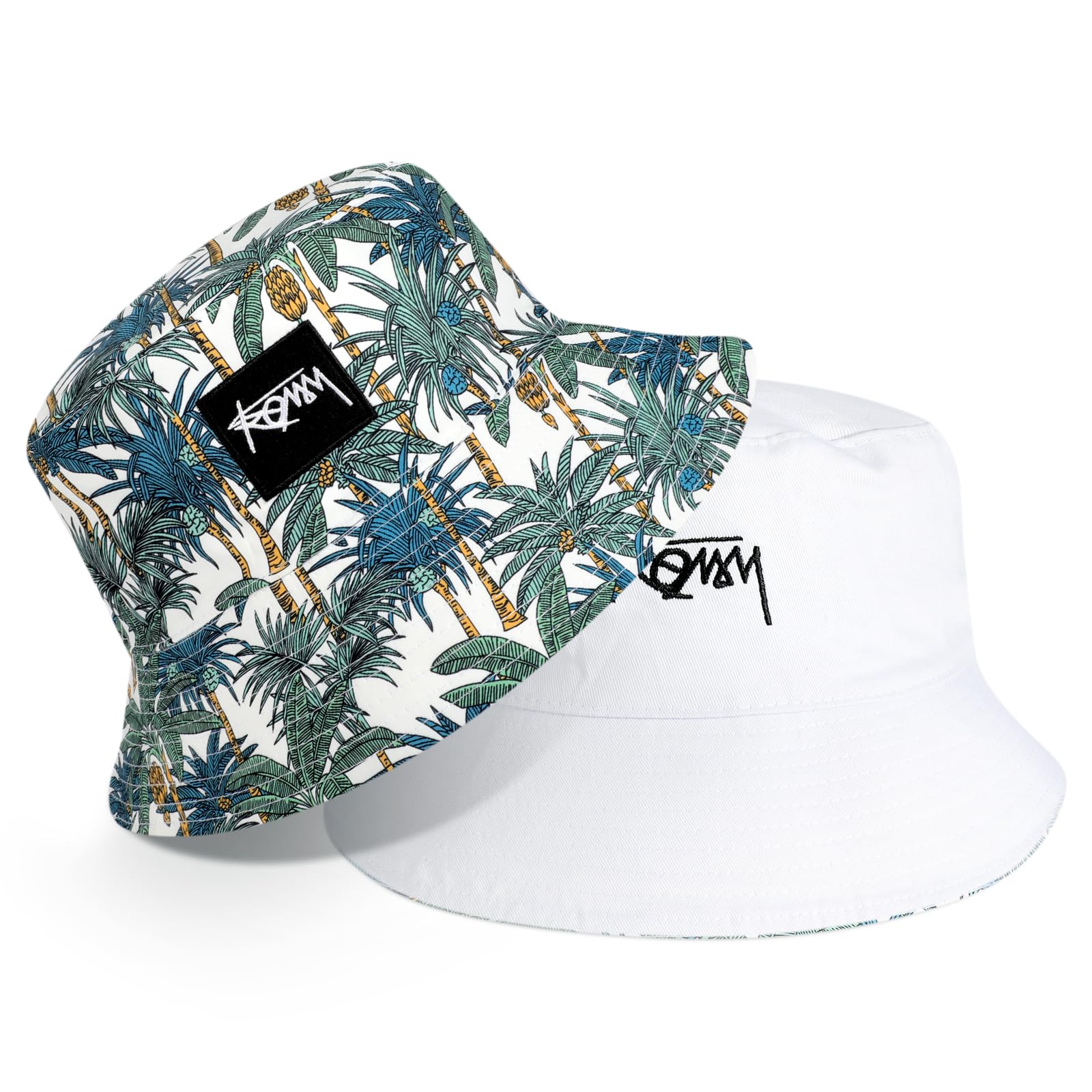 AYPOW Sombrero de Pescador Reversible XXL Unisex, Moda Tamaño Grande ala Ancha Algodón Sombrero de Sol al Aire Libre, Plegable Gorra de Pesca Bucket Hat Playa al Aire Libre Viaje Hombres Mujeres 54-65