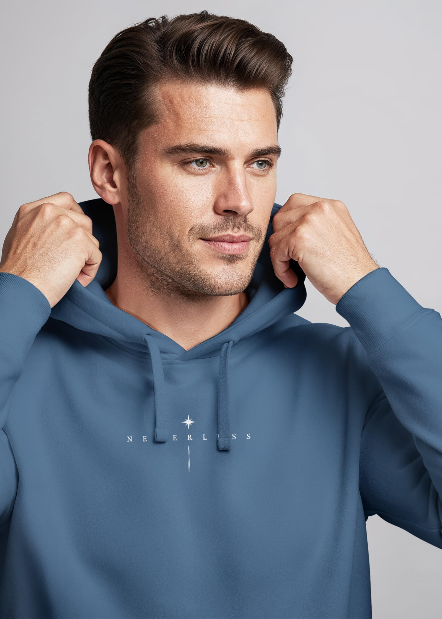 Neverless® Herren Hoodie Backprint Sun & Moon | Kapuzensweatshirt mit Sonne Mond Design Spiritual Streetwear Style