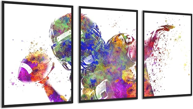 American Football Decor - Illusion Framed Wall Art, Football Decorations