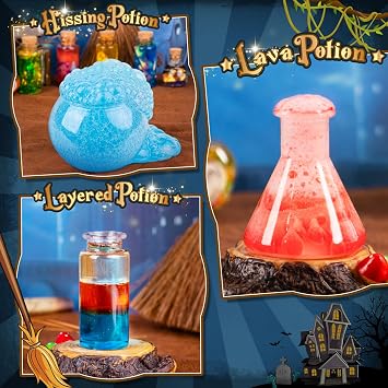 Alritz Science Potion Kits for Kids - 23 Magic Mix Potion Bottles, Witches Cauldron, Birthday Party Decorations Gifts Toys for Boys Girls 8 9 10 11+ Years Old