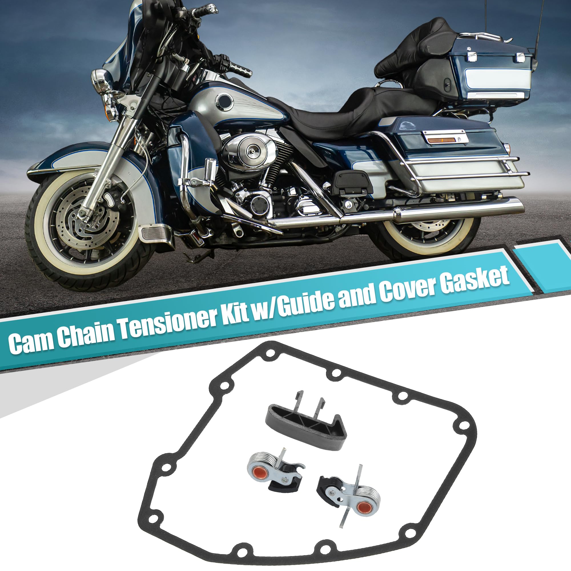 QUARKZMAN 1 Ensemble Intérieur Extérieur Jumeau Cam Chaîne Tendeur avec Joint pour Harley