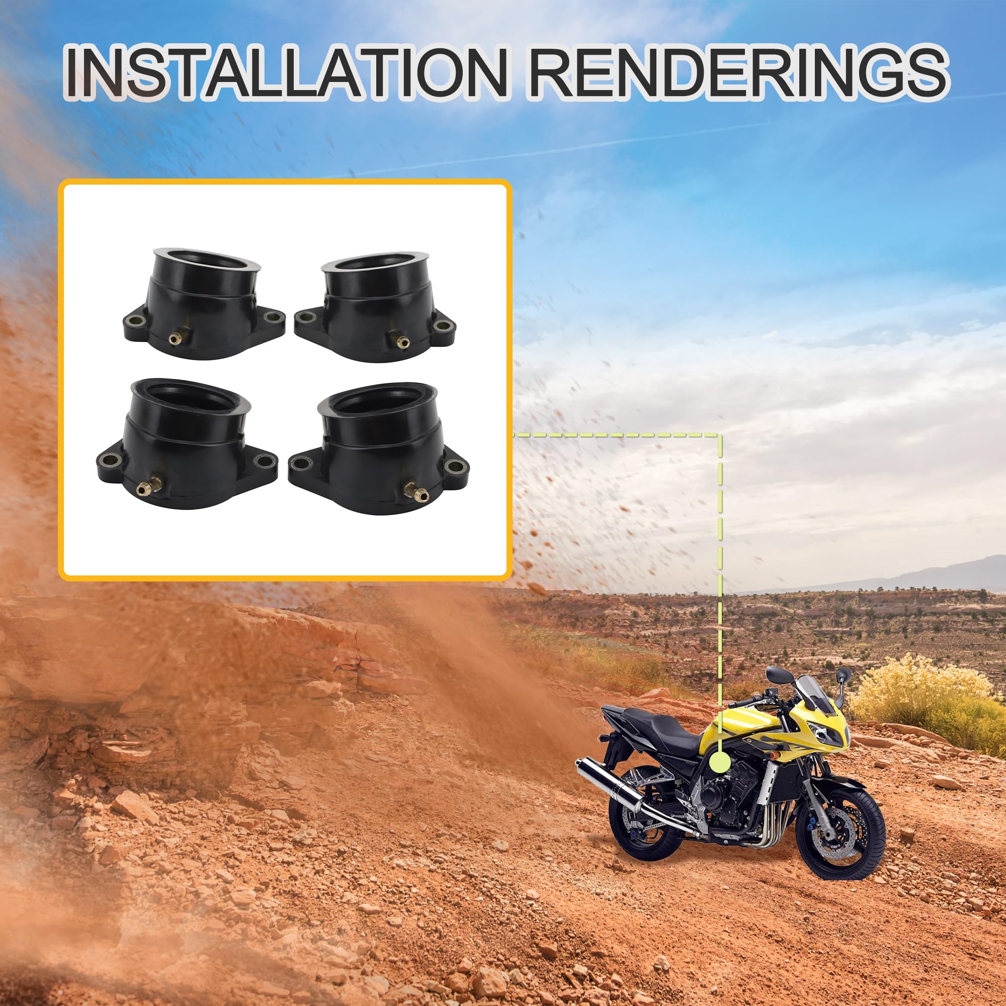 GOOFIT Collecteur D'admission Remplacement pour 5LV-13586-01 FZS1000 FZ1 Fazer 1000 2001-2005