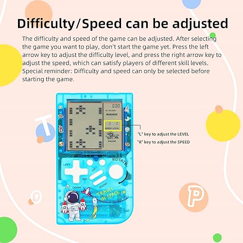 Miniatura 6 de CZT Máquina de juego de bloques transparentes, 23 juegos integrados, consola de juegos retro para niños, dispositivo de juego para estudiantes,