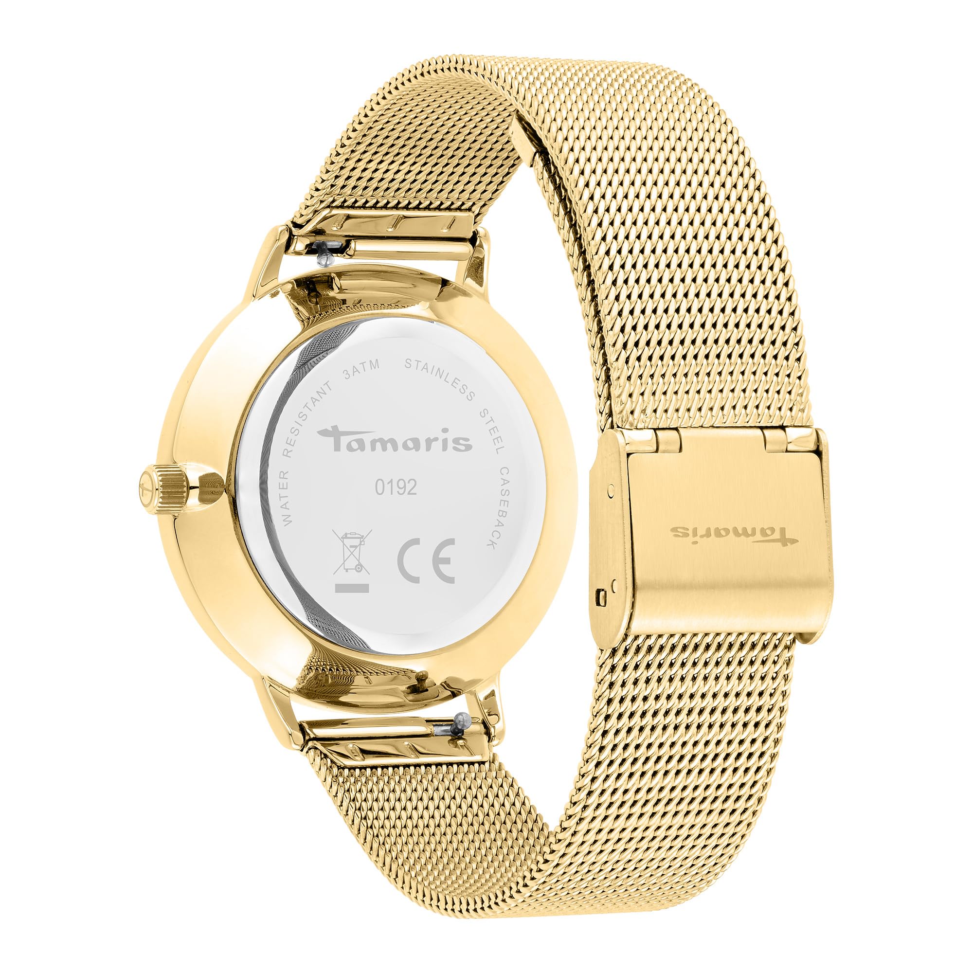 Tamaris zegarek na rękę damski Quarzuhr Analog 36mm, ze stalą nierdzewną bransoletka, Glitzer, 3 ATM Wasserdicht