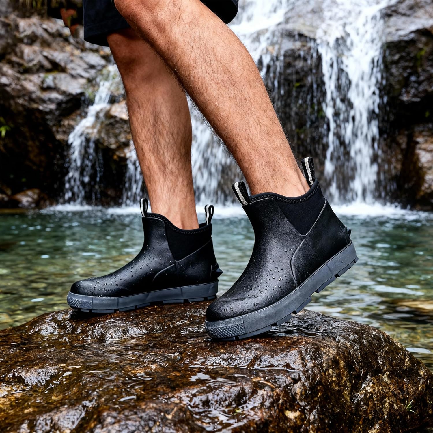 Rain Boots for Men Waterproof Men's Deck Boots Fishing Booties Anti-Slip Rubber Boots Ankle Comfort Lightweight Gardening Shoes for Yard Farm Outdoor Work Boating - Image 9