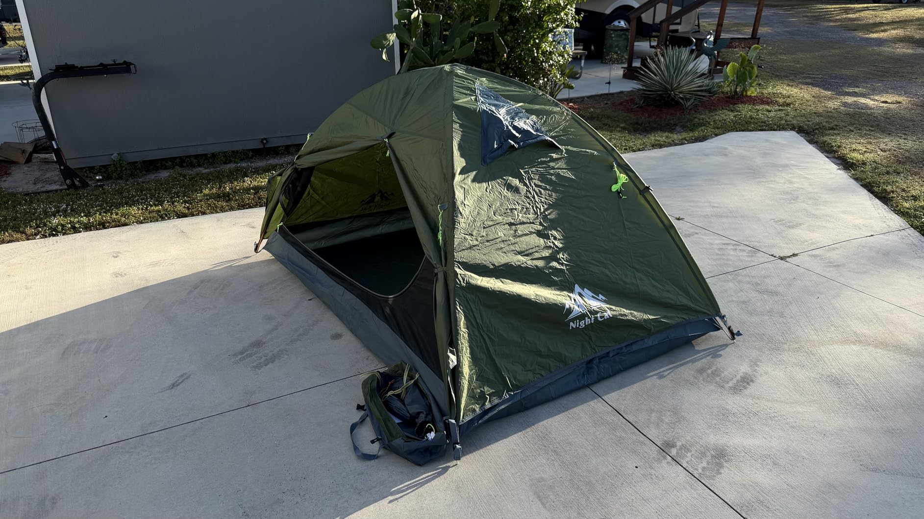 Night Cat 2-Persons Backpacking Tent: Waterproof Lightweight Camping Tent for Two People Hiking Outdoor Mountain with Aluminum Poles and Rainfly Green customer photo 2